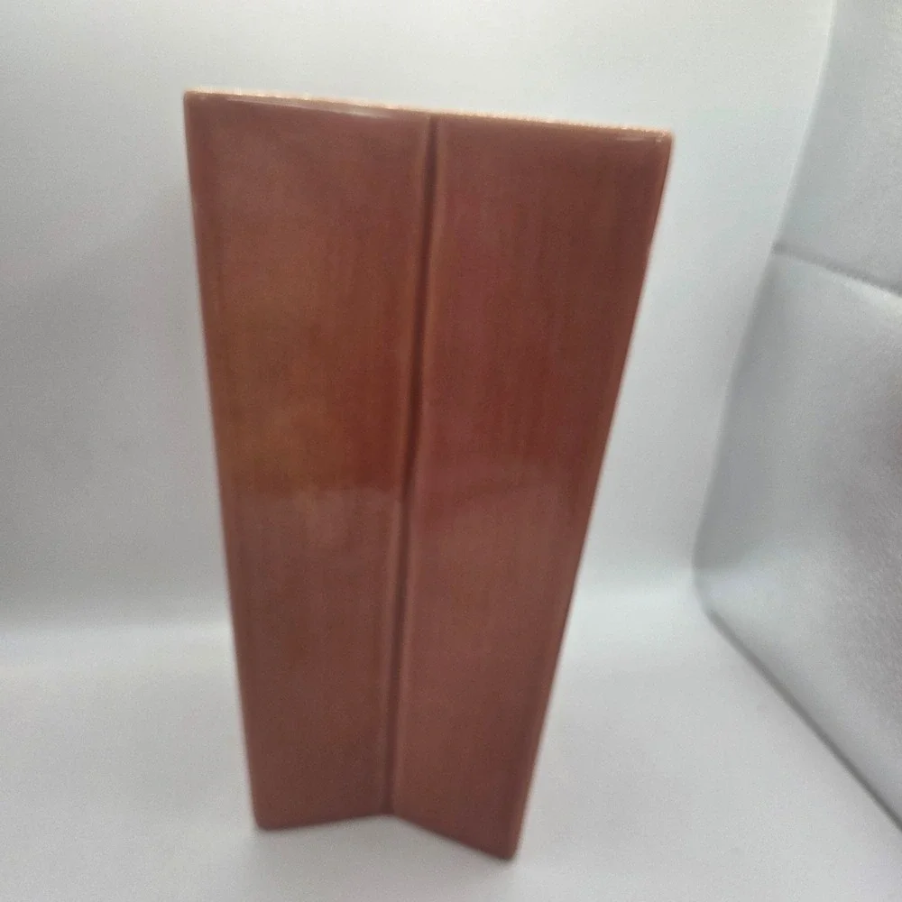 Vintage Red Wing Pottery Geometric Star Vase Pink Art Deco MCM USA